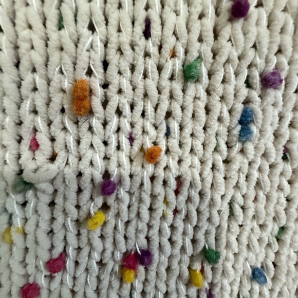 Seven7, Ladies Oversized Raised Dot Cream Crewneck Sweater, Size M - Picture 6 of 10